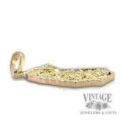 California 14k gold pendant  side