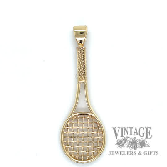 Tennis Bracket 14k gold pendant