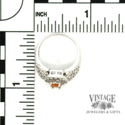 10kw gold oval spessartine diamond pave ring with scale