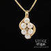 10k pearl cluster pendant with diamond accent front view
