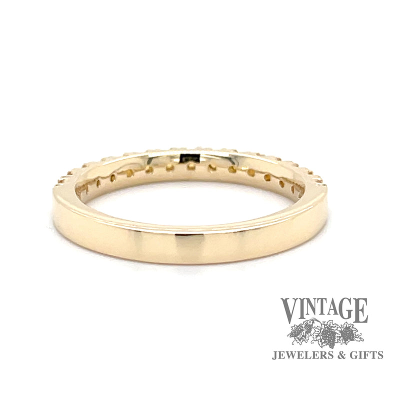 Spessartine garnet 14 karat yellow gold ring stacker bottom