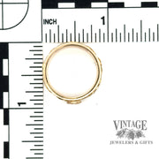 14ky gold band with natural gold nugget inlay and diamond solitaire ring, with scale