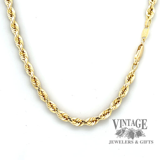 20” 14ky solid gold 4mm rope chain