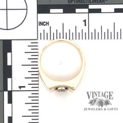 Bezel set 14ky gold ring scale