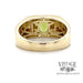 Bezel set Peridot wide ring in 10k with Diamond accents BACK