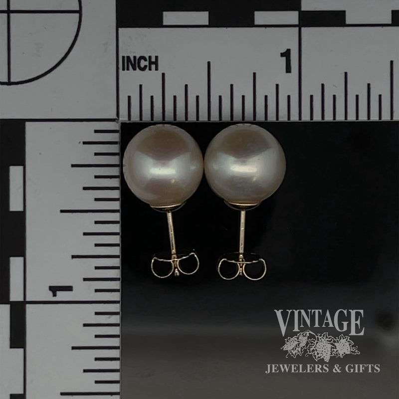 11mm south sea cultured pearl 14ky gold stud earrings