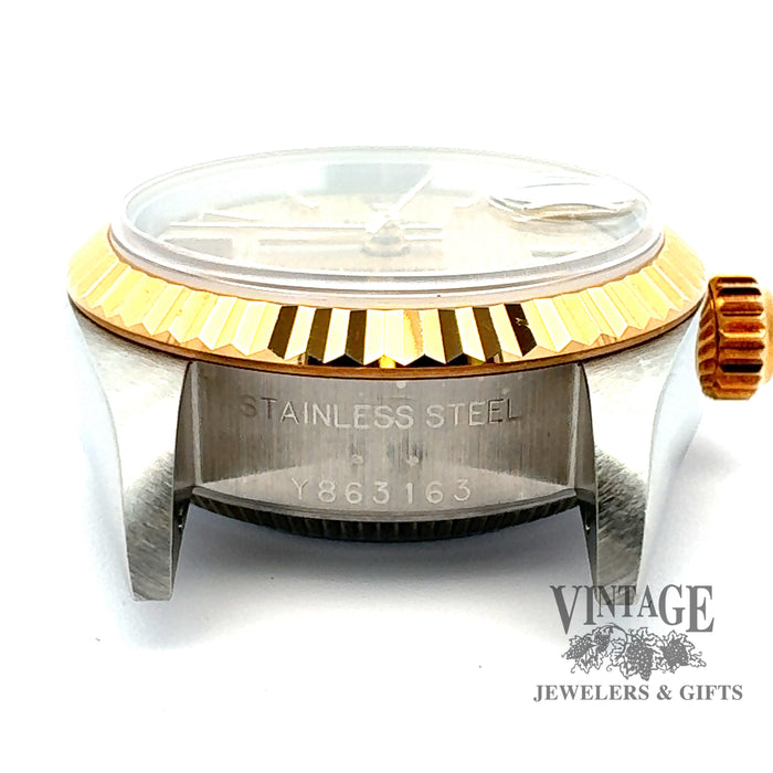 Ladies pre-owned Rolex stainless steel and 18ky gold Oyster perpetual datejust watch, inside other lug