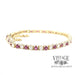 Ruby and diamond yellow gold line bracelet side