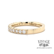 Diamond 14ky gold ring stacker side