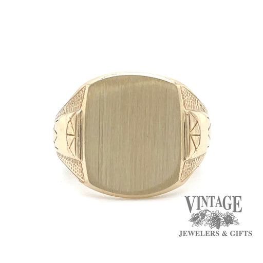 Vintage deco 10ky gold signet ring