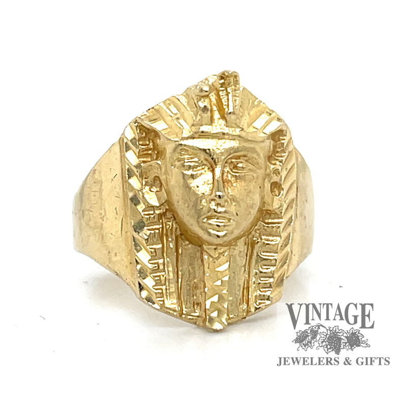 Egyptian Pharoah Ring in 14k Yellow Gold