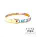 Rainbow gradient gemstone 18ky gold hinged bangle bracelet side