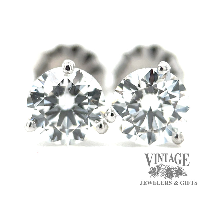 1.03 Ctw. 14kw gold lab made diamond martini stud earrings close