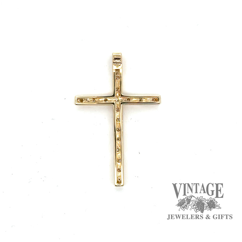 14ky gold diamond cross, back