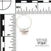 14kw gold .78ctw diamond vintage cluster ring with scale