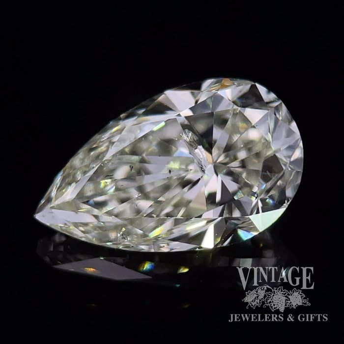 2.23 carat, M color, I2 clarity, pear shaped natural diamond