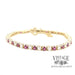 Ruby and diamond yellow gold line bracelet top