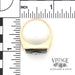 14 karat yellow gold onyx and diamond signet ring with scale