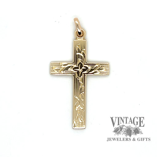 Hand engraved gold cross