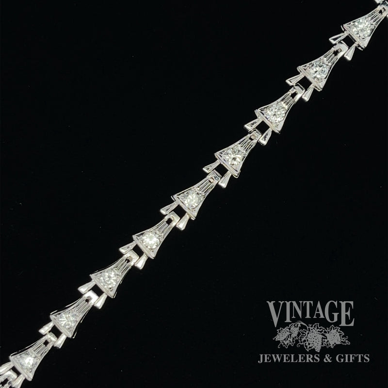 Art deco 14KW gold and diamond bracelet