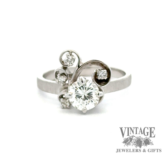 14kw gold .78ctw diamond vintage cluster ring