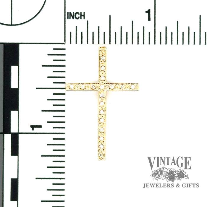 14ky gold diamond cross with scale