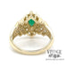 Marquise emerald and diamond 14ky gold ring bottom