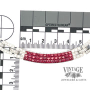 Ruby and diamond invisible set 18kw gold necklace scale