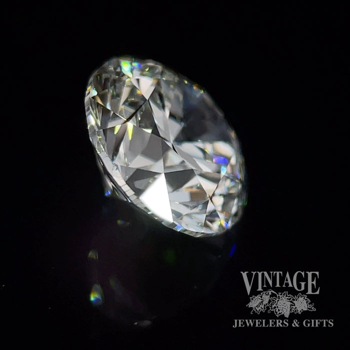 2.0 carat, round brilliant, E color, VVS2 clarity, lab diamond