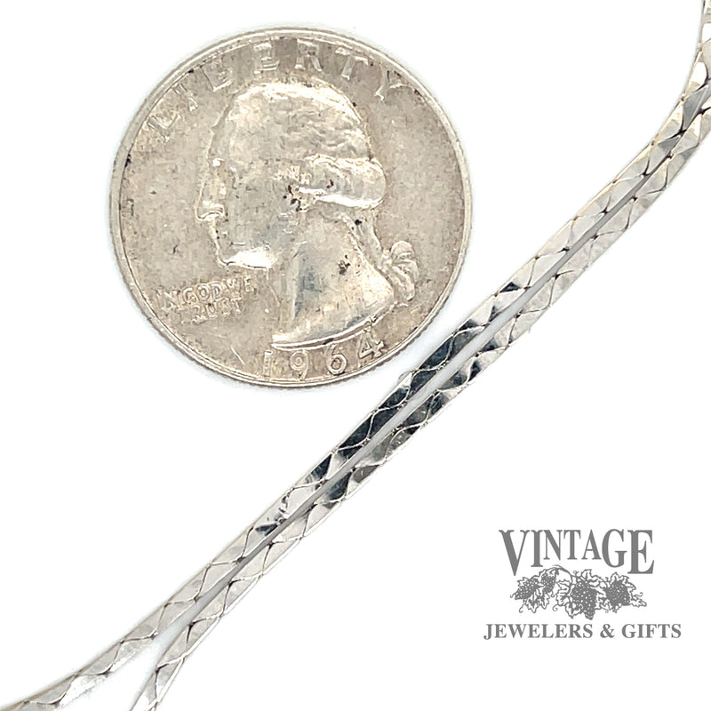 16" cobra chain in 18k white gold