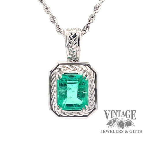 2.16 carat natural emerald 14kw gold pendant