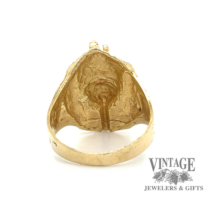 Egyptian Pharoah Ring in 14k Yellow Gold