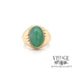 Jadeite Saddle Ring in 14k  FRONT