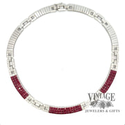 Ruby and diamond invisible set 18kw gold necklace top