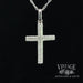 Pave diamond 14kw gold cross necklace front