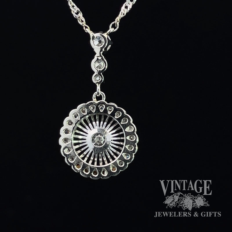 18kw gold antique 1.12ctw diamond halo pendant, backside