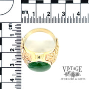 Vintage Floral Jadeite Ring in 14k SCALE