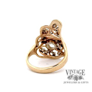 1.30 CTW Freeform natural diamond 14ky ring back