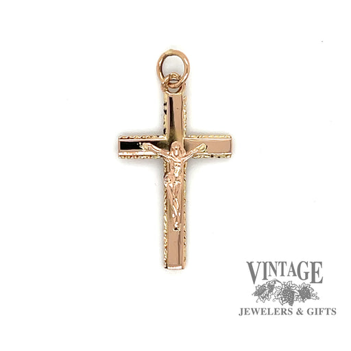 Vintage 18k gold handmade crucifix pendant