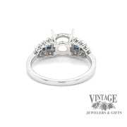 Scalloped lace diamond and sapphire 14kw gold ring bottom