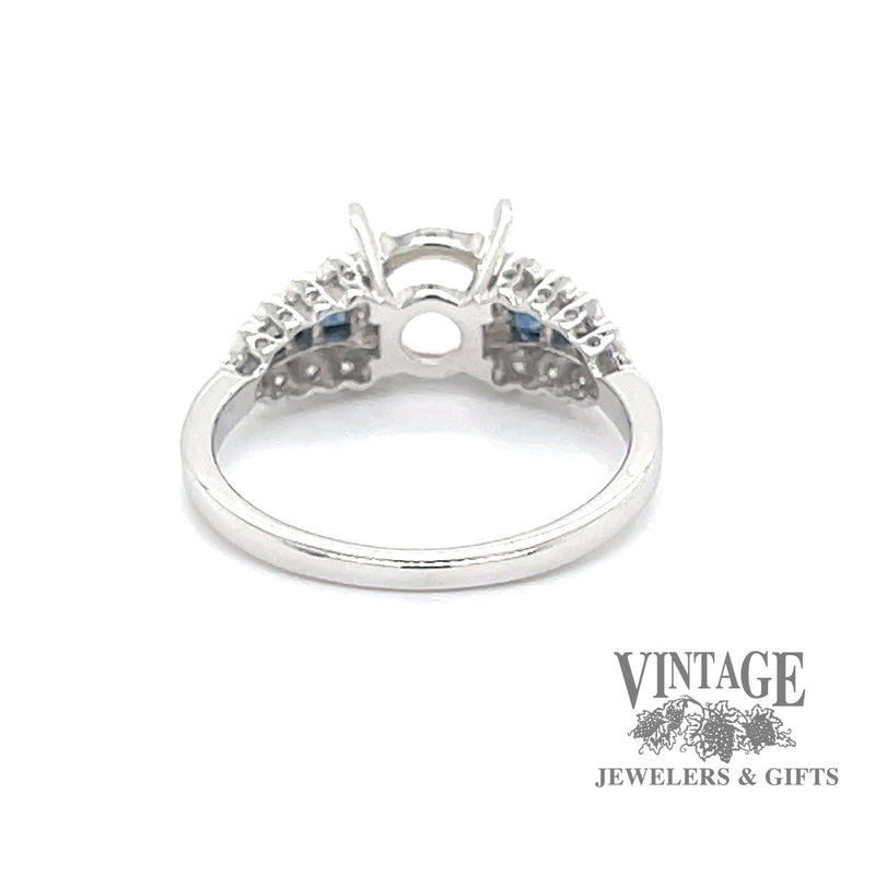 Scalloped lace diamond and sapphire 14kw gold ring bottom