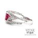 Pink tourmaline and diamond 14KW gold ring side