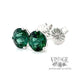 Seagreen 6mm round tourmaline 14KW gold martinis stud earrings. perspective