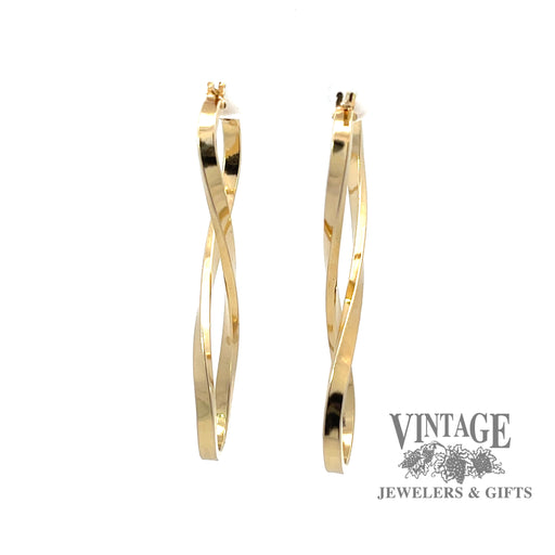 Infinity 14ky gold twisted drop earrings