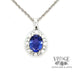 Oval tanzanite and diamond 14kw gold necklace