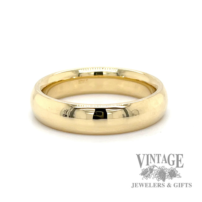 Half round comfort fit 18k gold 5mm ring band