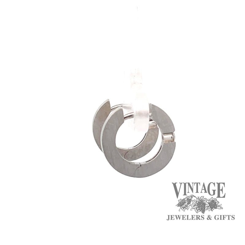 Contemporary 18kw gold and diamond clip earrings side