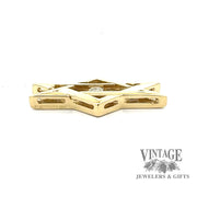 18ky gold elongated Star of David diamond pendant, side view