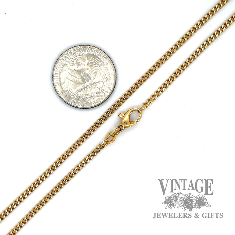 22” 18ky gold 2.4 mm curb chain necklace scale
