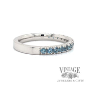 Aquamarine 14k white gold ring band